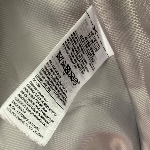 BANANA REPUBLIC 80% Italian Wool Blend Grey Moto Jacket XS P Petite - Picture 8 of 8